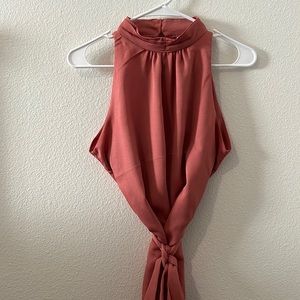 Coral high neck sleeveless blouse size S